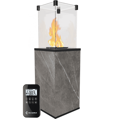 Kratki Patio Mini terrasverwarmer met vlammen en afstandsbediening