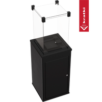 Kratki Patio Mini zwarte vrijstaande terrasverwarmer met glazen kap