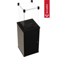 Zwarte Kratki Patio Mini met transparante beschermkap op transparante achtergrond