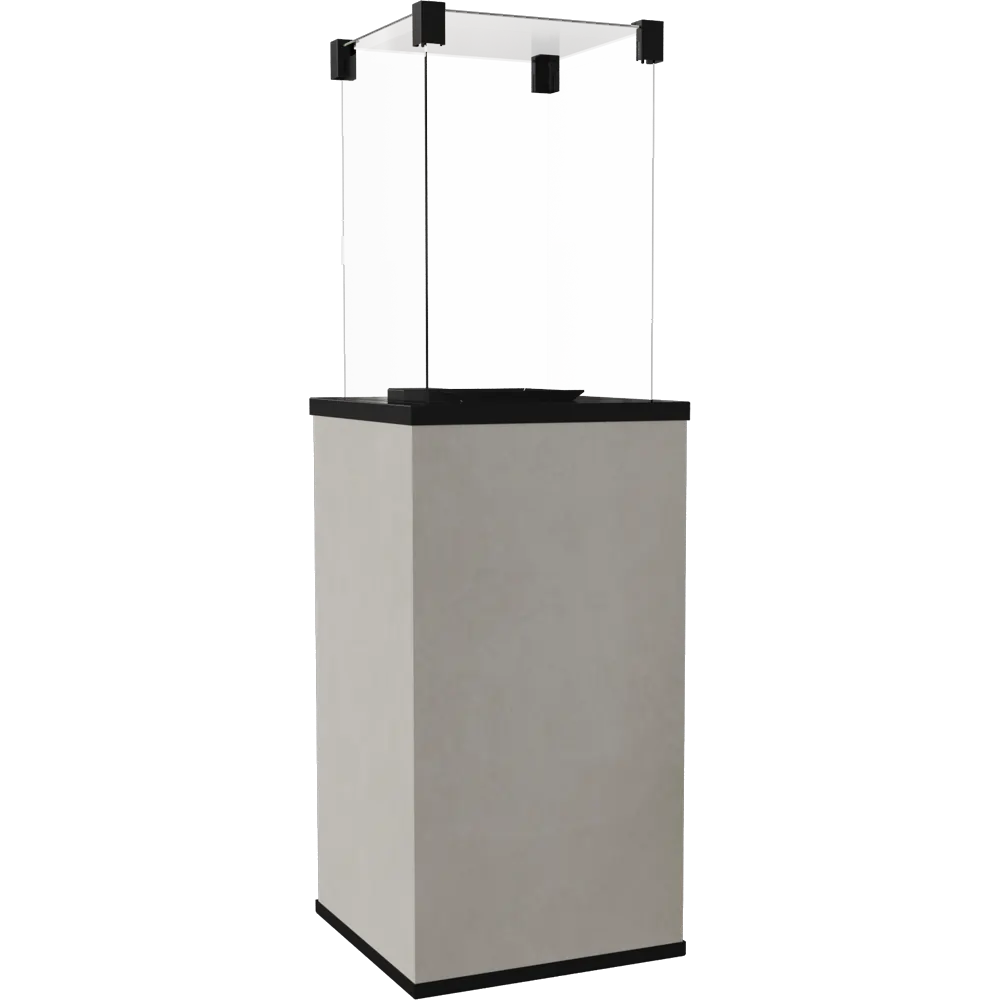Kratki Patio Mini met glazen ombouw op een beige voet