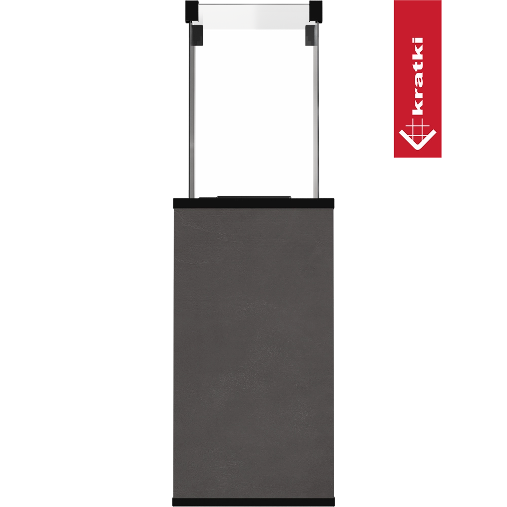 Kratki Patio Mini terrasverwarmer met glazen scherm op transparante achtergrond