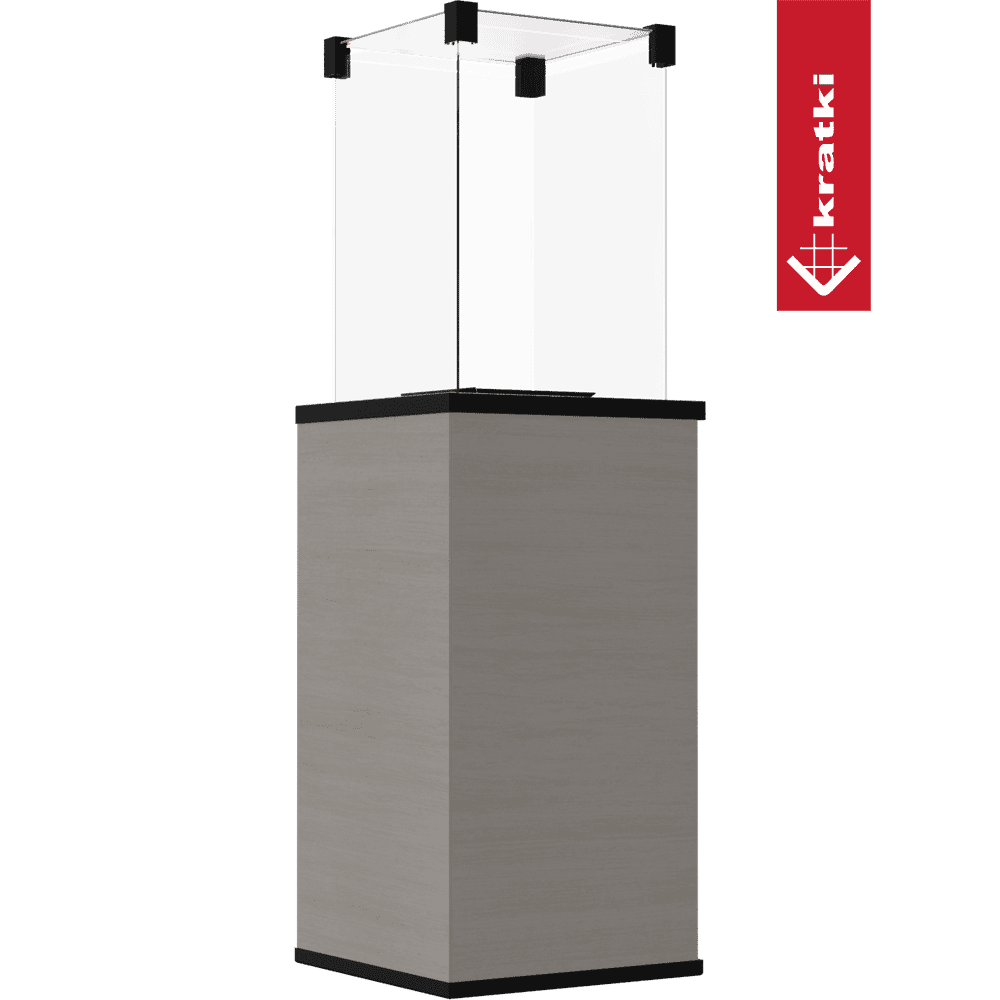 Kratki Patio Mini terrasheater met glazen kap en grijze behuizing
