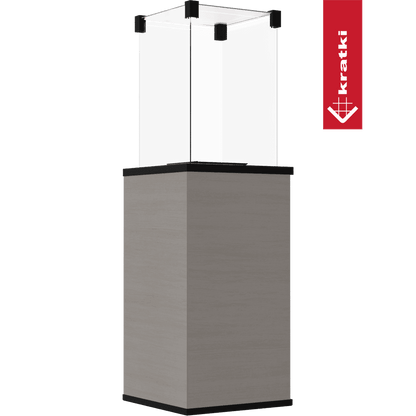 Kratki Patio Mini terrasheater met glazen kap en grijze behuizing