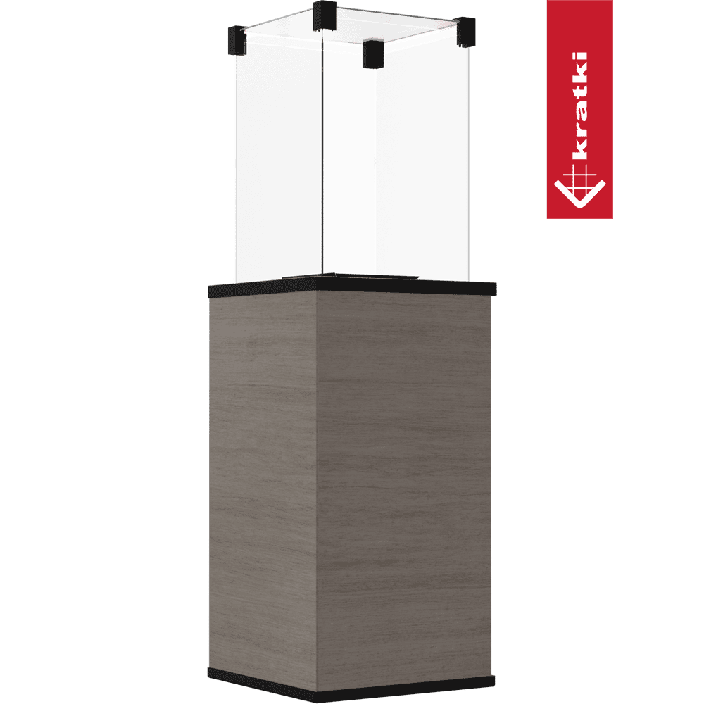 Kratki Patio Mini terrasverwarmer met glazen ombouw en grijze behuizing