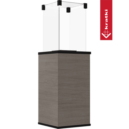 Kratki Patio Mini terrasverwarmer met glazen ombouw en grijze behuizing