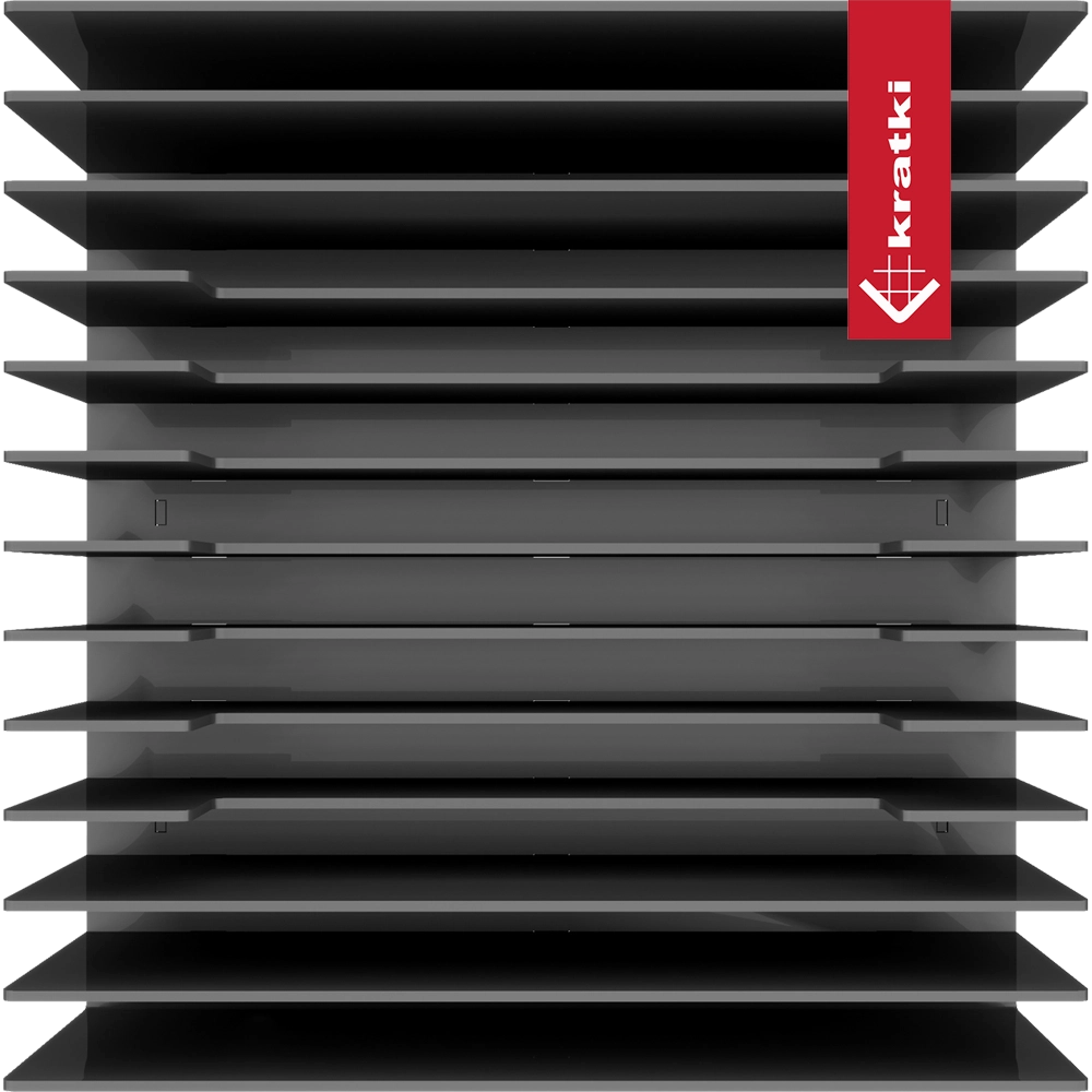 Kratki Erizo zwarte zwarte ventilatierooster met lamellen