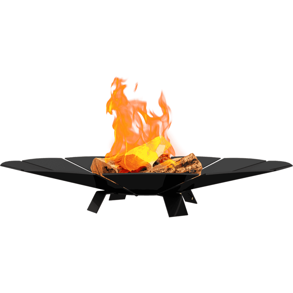 Kratki Sunny vuurkorf met brandend hout
