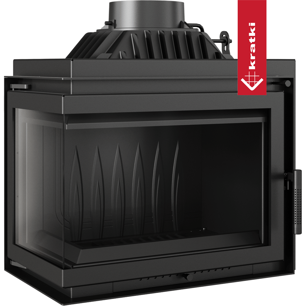 Kratki Simple M 10 kW inbouwhaard zwart, frontaal