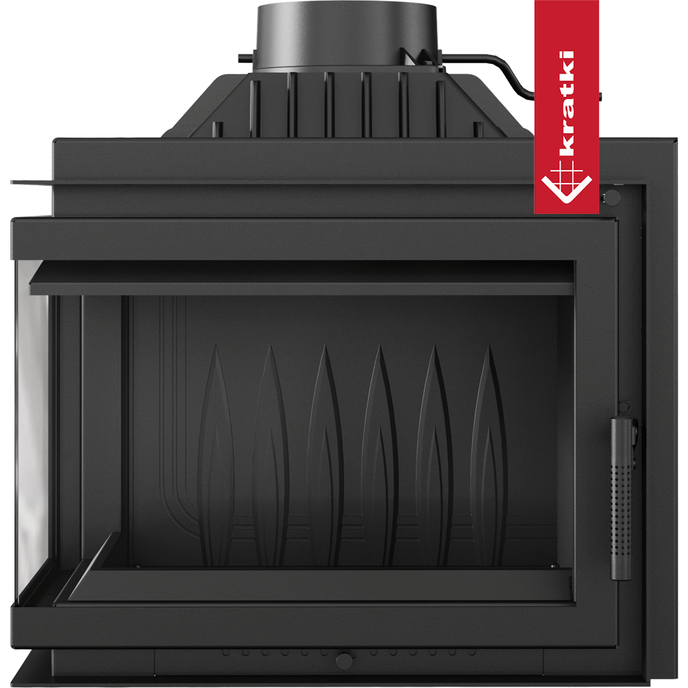 Kratki Simple M 10 kW zwarte inbouwhaard met glazen deur