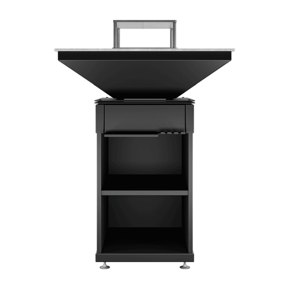 Kratki Quadrum BBQ grill op groene achtergrond