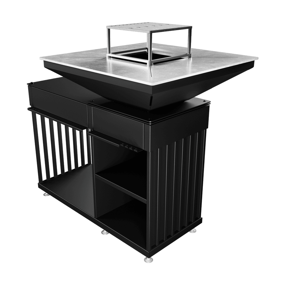 Kratki Quadrum BBQ buitenhaard met vierkante grillplaat