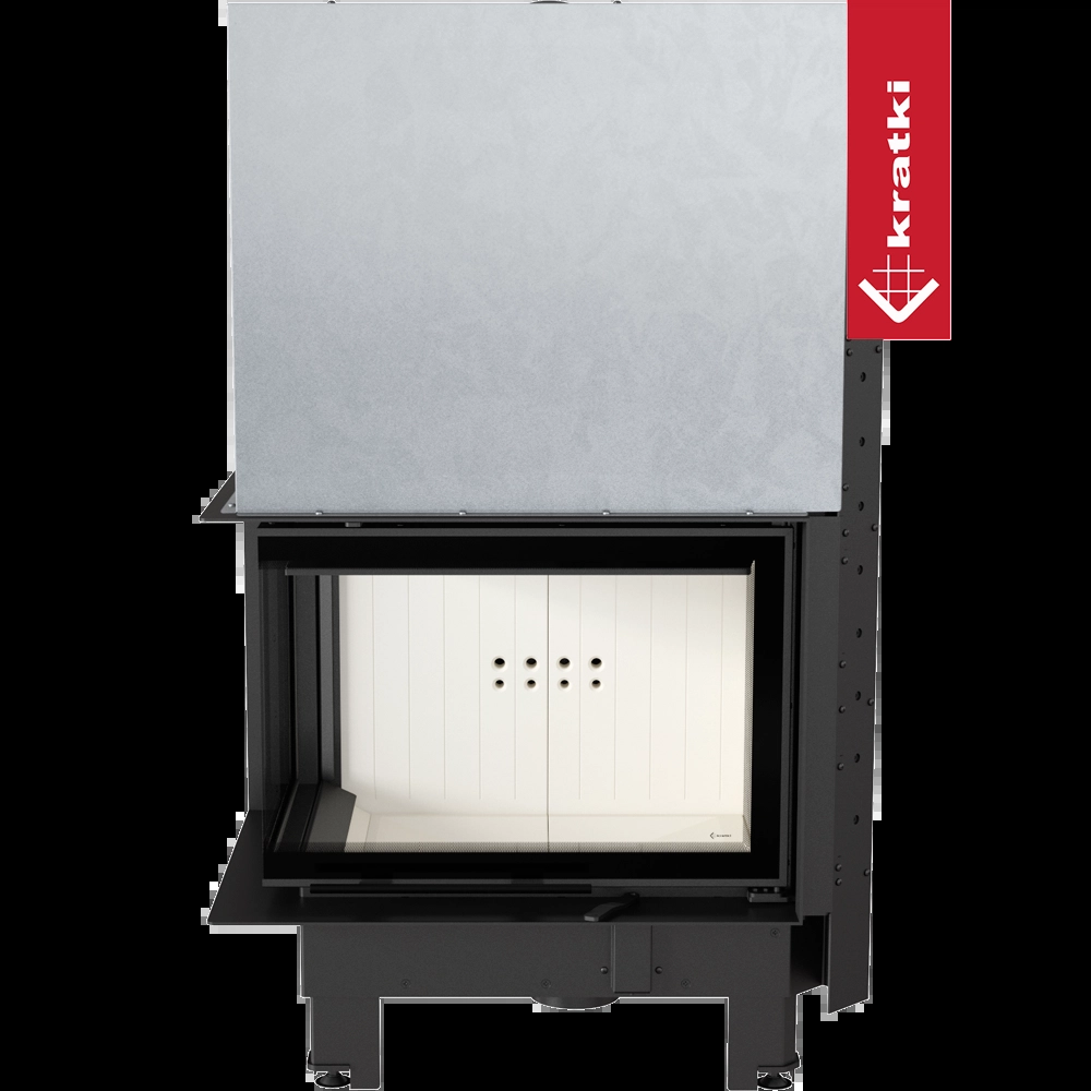 Kratki MBZ inbouwhaard met glazen deur en metalen bekleding
