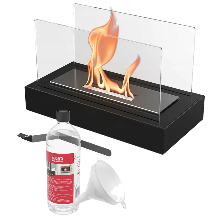 Kratki Galina TÜV bio-ethanol haard met brander, glas en accessoires