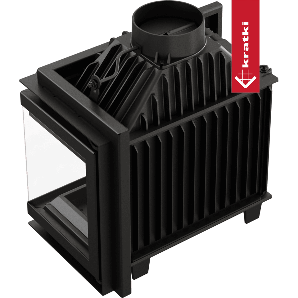 Kratki Simple M 10 kW Set 1 zwarte inbouwhaard met glazen deur