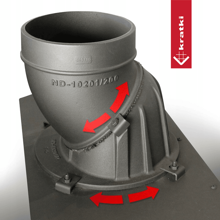 Kratki Zibi metalen pijp met rode pijlen die de verstelbaarheid aangeven.