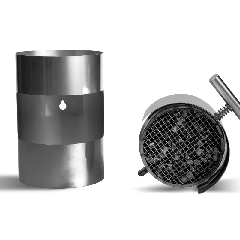 ABCAT houtrookfilter met metalen cilinder en rooster