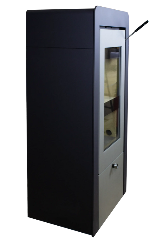 Xeoos Aqua x8 zwarte houtkachel met glazen deur
