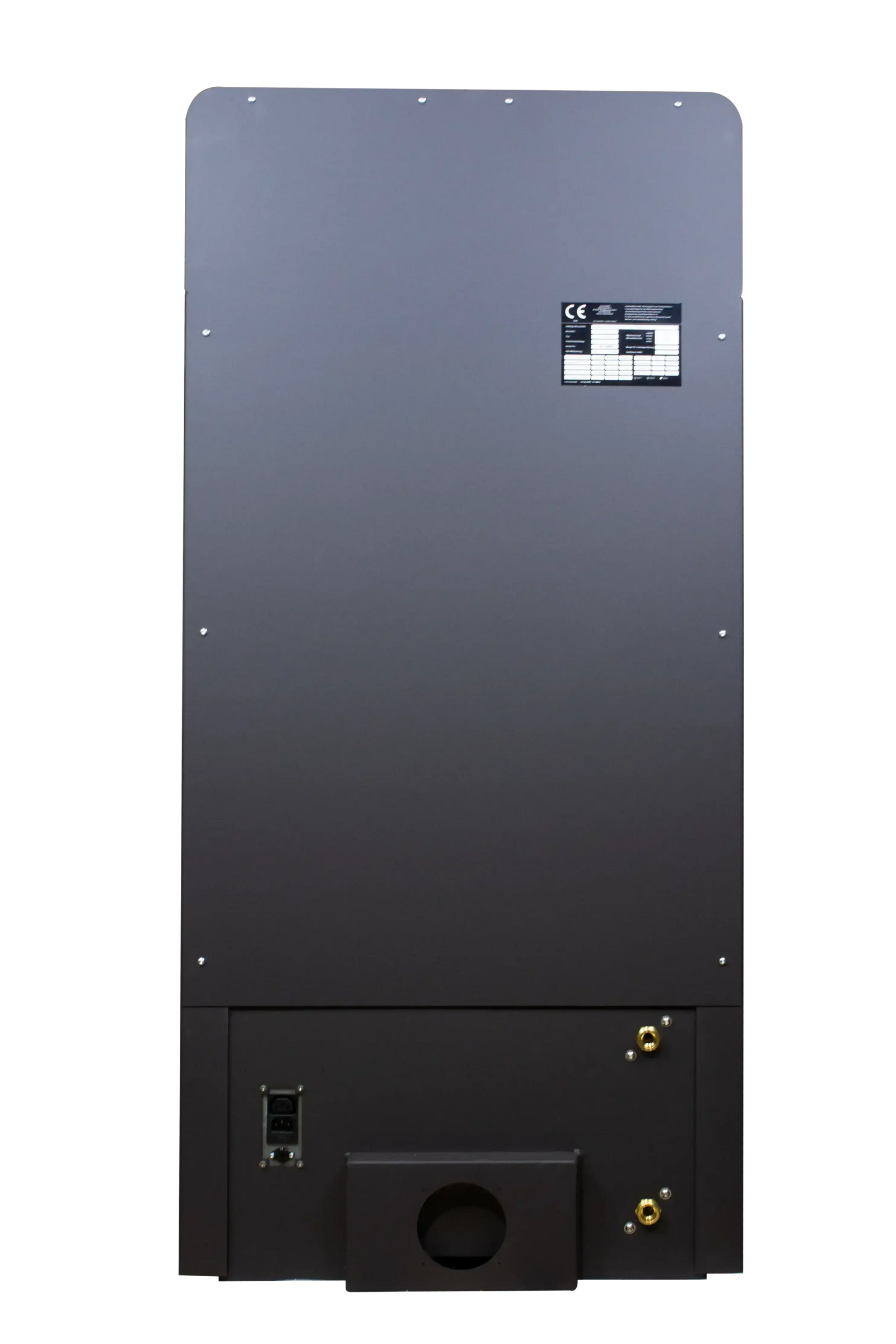 Xeoos Aqua x8 achterzijde met aansluitingen en label