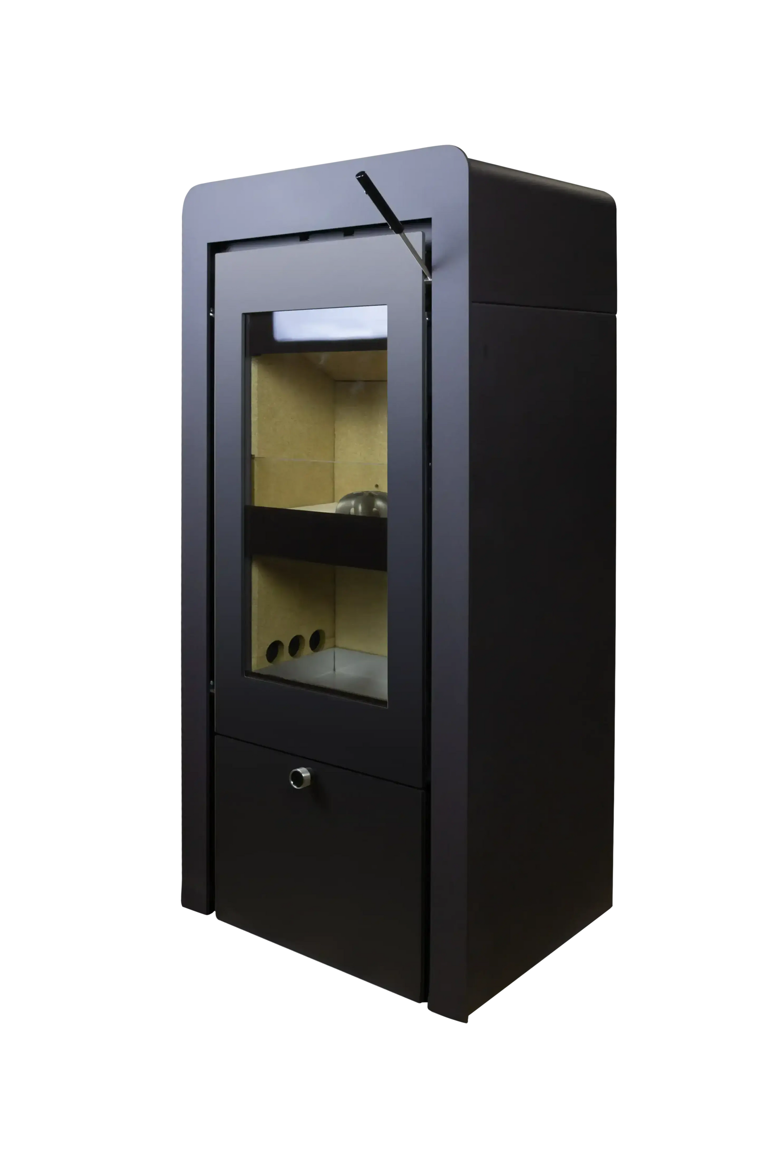Xeoos Aqua x8 zwarte houtkachel met glazen deur
