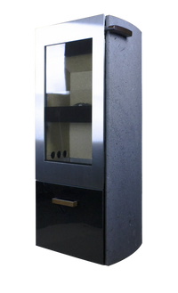 Xeoos Classic x8 houtkachel met glazen deur en grijze zijpanelen