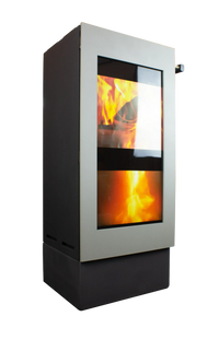 Xeoos Basic Eco Green x8 kachel met vlammen op zwarte achtergrond
