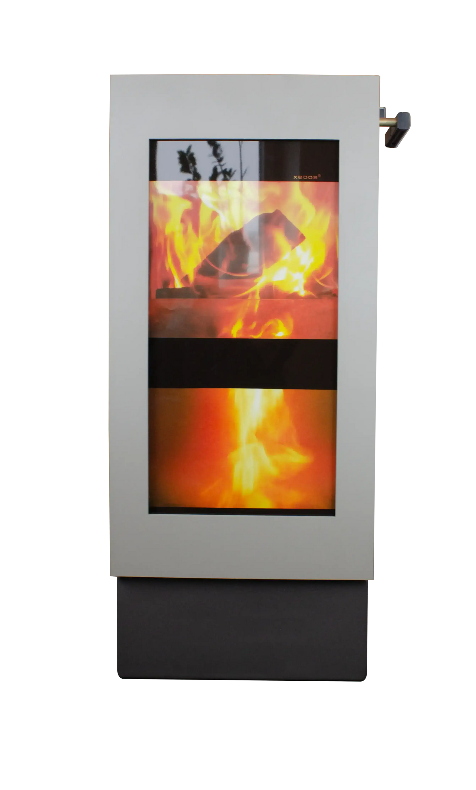 Xeoos Basic Eco Green x8 kachel met vlammen achter glas