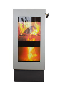 Xeoos Basic Eco Green x8 kachel met vlammen achter glas