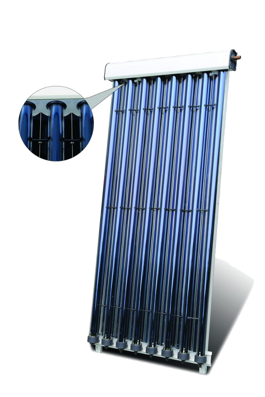 Eco4you CPC-HP buiscollector met blauwe vacuümbuizen op witte achtergrond