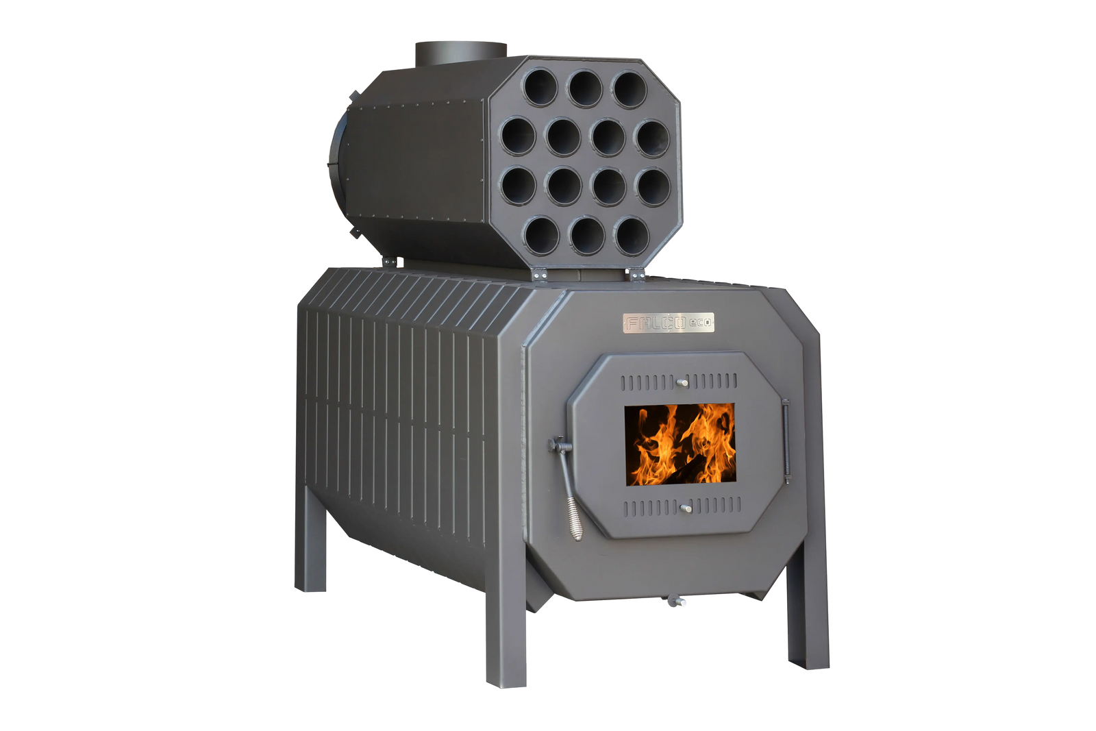 LS Kamna Falco Eco houtkachel met oven en brandend vuur