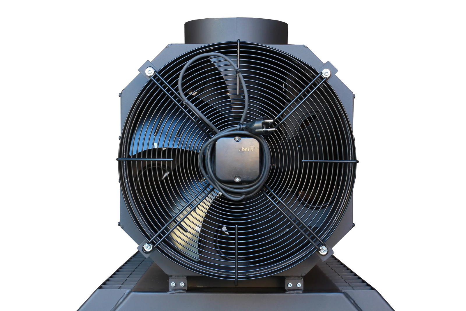 LS Kamna Falco Eco ventilator aan de voorkant van de kachel