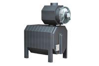 LS Kamna Falco Eco zwarte kachel met ventilator op witte achtergrond