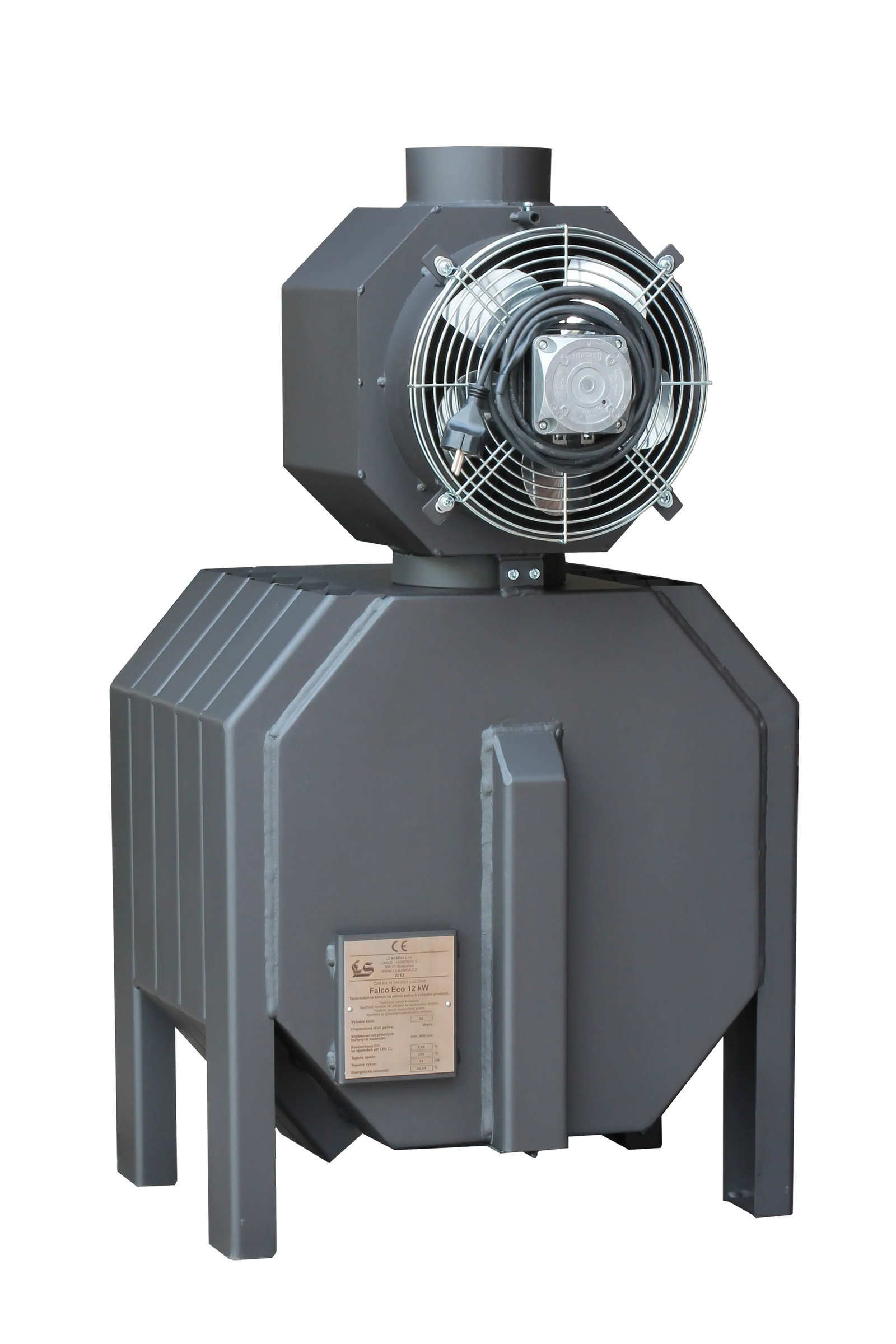 LS Kamna Falco Eco kachel met ventilator en grijze behuizing