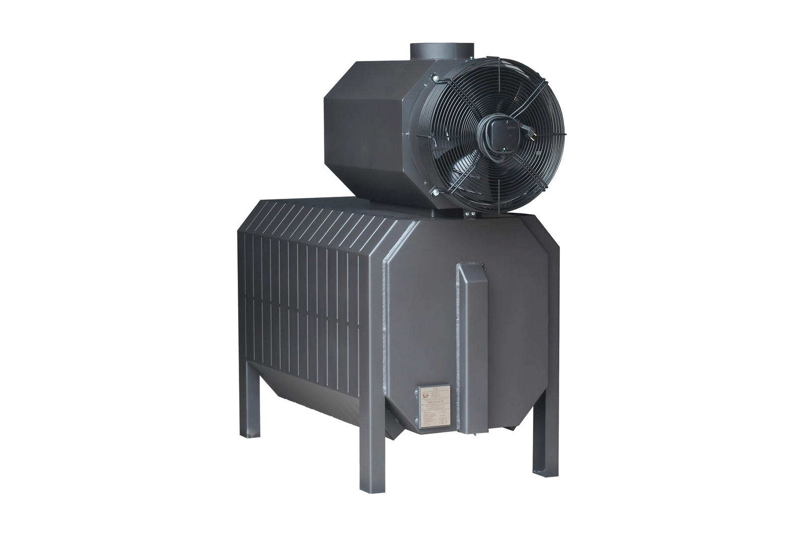 LS Kamna Falco Eco zwarte kachel met ventilator op witte achtergrond