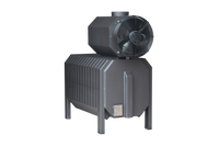 LS Kamna Falco Eco zwarte kachel met ventilator op witte achtergrond