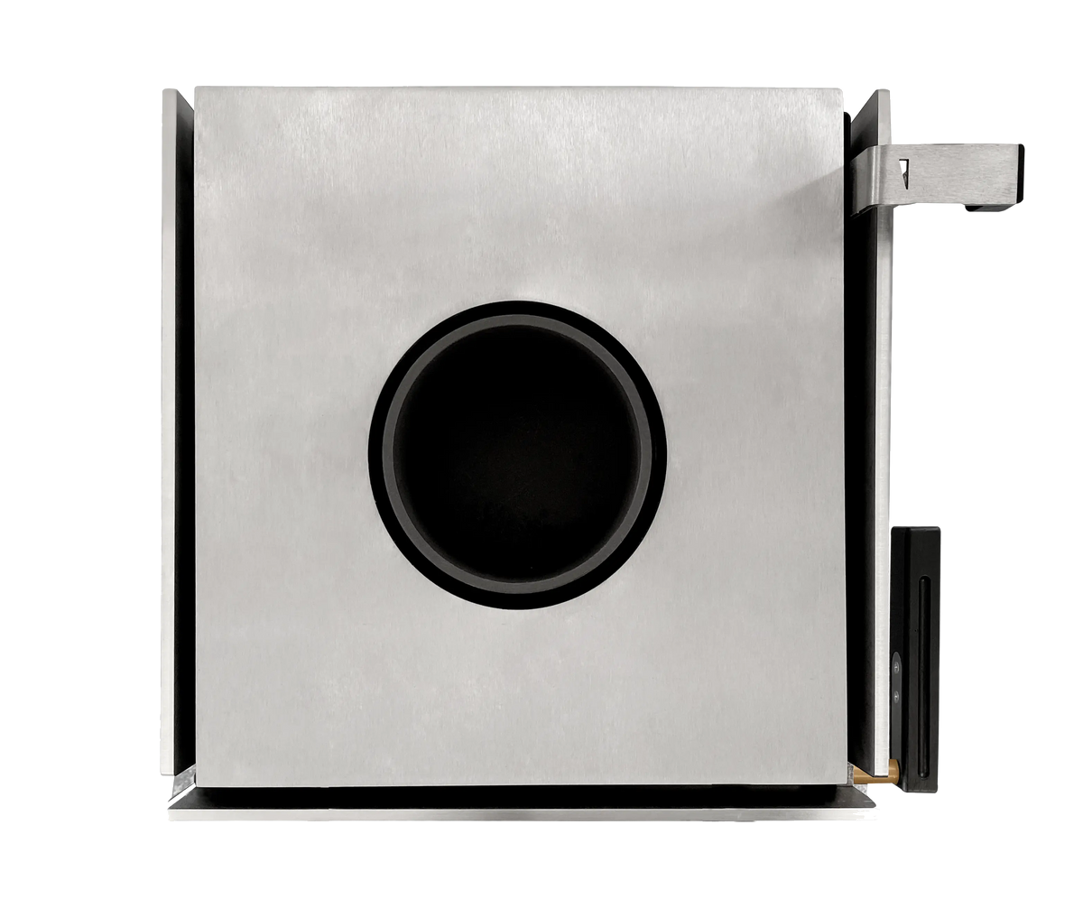 Xeoos Patagonia x8 metalen kachel met ronde zwarte opening