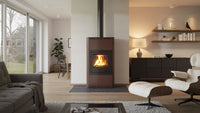 HS Flamingo Aquaflam 17 in moderne woonkamer met brandend vuur