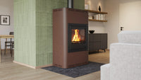 HS Flamingo Aquaflam 25 in moderne woonkamer met brandend vuur