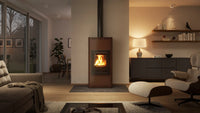 HS Flamingo Aquaflam 12 in moderne woonkamer met brandend vuur