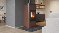 HS Flamingo Aquaflam 12 in moderne woonkamer met brandend vuur