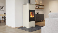 HS Flamingo Aquaflam 12 in moderne woonkamer met brandend vuur