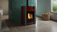 HS Flamingo Aquaflam Vario Kalmar Aqua in moderne woonkamer met brandend vuur