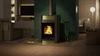 HS Flamingo Aquaflam Vario Kalmar Aqua houtkachel in moderne woonkamer