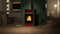 HS Flamingo Aquaflam Vario Lend Aqua in een moderne woonkamer met brandend vuur