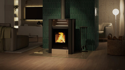 HS Flamingo Aquaflam Vario Lend Aqua haard in een moderne woonkamer