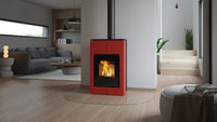 HS Flamingo Aquaflam Vario Saporo Aqua rode kachel in moderne woonkamer