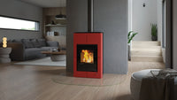 HS Flamingo Aquaflam Vario Saporo Aqua rode haard in moderne woonkamer
