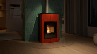 HS Flamingo Aquaflam Vario Saporo Air rode haard in moderne woonkamer