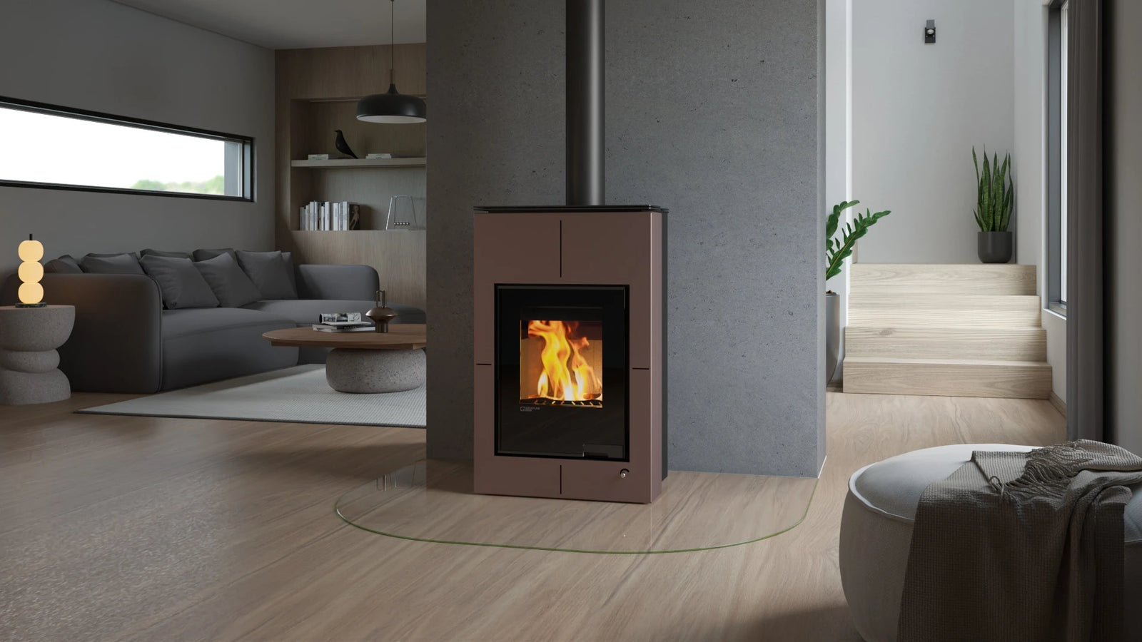 HS Flamingo Aquaflam Vario Saporo Aqua kachel in moderne woonkamer