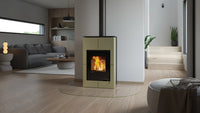 HS Flamingo Aquaflam Vario Saporo Aqua in moderne woonkamer met brandend vuur