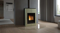 HS Flamingo Aquaflam Vario Saporo Air in moderne woonkamer met brandend vuur